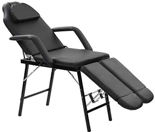 Hommdiy Kosmetikliege Tragbar Kunstleder Schwarz Kosmetikstuhl Massageliege