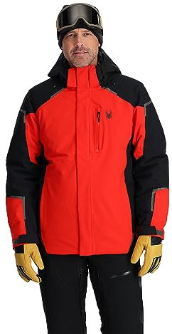 Spyder Isolierte Herren-Skijacke mit Kapuze, kupferfarben, Vulkan, S