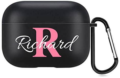Personalisierte 2-Seiten AirPods Hülle für Apple AirPods Pro 2nd 2022, DIY Soft TPU Schutzhülle mit Ihrem Namen & Foto, individuelles Geschenk (Schwarz)