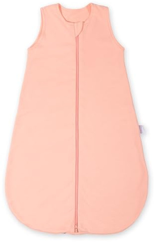 MAKIAN Interlock Baby Schlafsack Light - Leichter Sommerschlafsack ohne Ärmel, 100% Baumwolle, ÖKOTEX Standard 100 geprüft (Apricot, 90 cm)