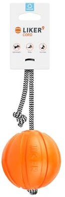 DOGGY Premium Hundeballan Einer Schnur, Ultraleicht, Harmlos, Schwimmt, Hundespielzug, Hundetraining, Bindung zwischen Hund und Mensch, Orange, 7 cm