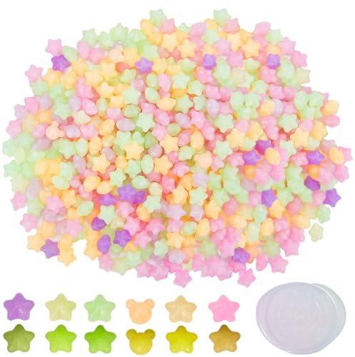 craspire 400 Stück Wachs-Siegelperlen, Stern, Leuchtende Wachs-Siegelperlen, Gemischte Farben, Leuchten Im Dunkeln, Für Retro-Siegelstempel, Weihnachtskarten, Hochzeitseinladungen, Briefversiegelung