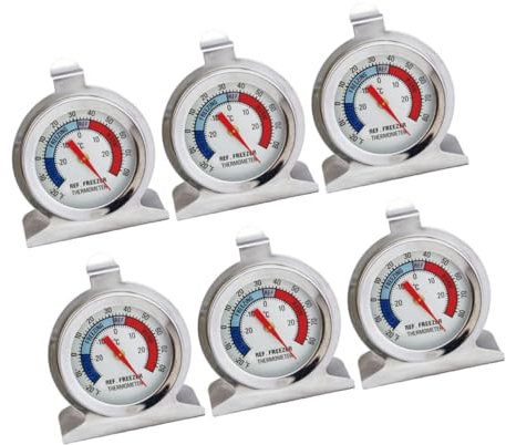 FUNOMOCYA 6pièces Thermomètre Acier Pour Réfrigérateur Et Congélateur Et Pratique Avec Papier