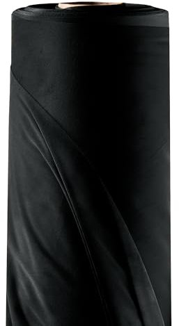 Filumi Stoff Meterware 1m, Breite 3m, Schwarz, Samtstoff, Stoffe zum Nähen, Vorhangstoff, Polsterstoff, Möbelstoff, Stoff für Kissenbezüge, stoffhose Velto