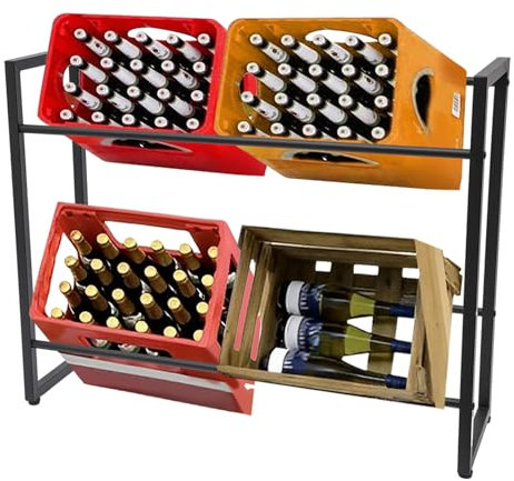YNAADYH Getränkekistenhalter, Regal für Getränkekisten Standregale Getränkekistenablage Getränkekistenständer Getränkekistenregal Metall (M 104 * 82 * 32cm)