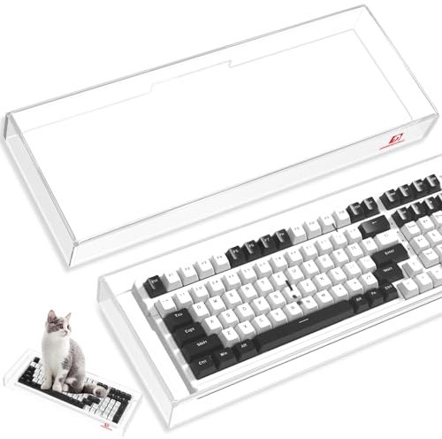 ZIYOU LANG KC04 - Funda protectora acrílica transparente para teclado (44 x 16 x 4 cm) con funda protectora a prueba de polvo, impermeable, antigolpes, antigatos, para teclado mecánico para juegos de