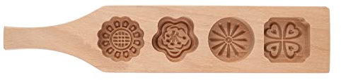Hölzerne Maamoul-Keksform, Handgemachte Mondkuchenform für Maamoul-Keks-Keks-Mondkuchen (Vierteilige Blumenform Nr. 2)