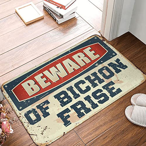Décoration amusante pour bar Beware Of Bichon Frise Tapis Stuff For Your Room Pads & Mat (65 x 90 cm)