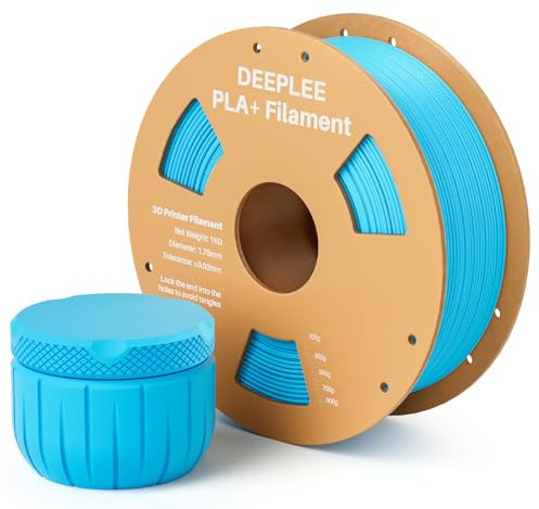 DEEPLEE PLA+ Filament 1.75mm, PLA Plus 3D Drucker Filament, Maßgenauigkeit +/- 0,02 mm, Filament 3D-Druckmaterialien, Himmelblau 1kg (2,2lbs)
