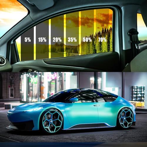 ARANA Lámina tintada para ventanas de coche, 610 cm x 50 cm, 5% VLT, cerámica universal, bloqueo de calor UV, protección visual para coches y camiones (20 pulgadas x 20 ft)