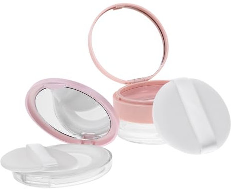 Healeved Leere Puderbehälter Reisegröße Mit Spiegel Elastischem Netz Und Puderquaste Kleine Kompakte Make up Dose Für Losen Puder Und Foundation