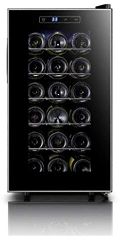 IUBGFTO Vinotecas Frigoríficos, Vinoteca, Capacidad 52 litros, Temperatura 10-18°C, Panel de Control táctil, 5 estantes de Acero Inoxidable, Negro