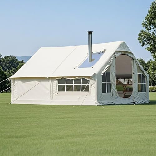 Aufblasbares Zelt Haus XXL, Luftzelt Aufblasbar Camping Mit Luftpumpe, Familienzelt Aufblasbare Zelte Groß Glamping Zelt 4 6 Personen, Einfache Einrichtung Hauszelt Aufblasbar Inflatable Air Tent