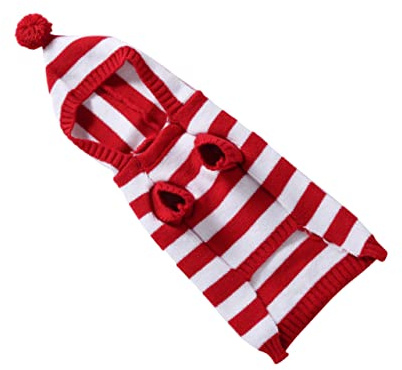 IMIKEYA XXL Strick Hundepullover in Rot Mit Kapuze Niedliches Weihnachtsoutfit Für Hunde Geeignet Modischer Hundepulli Für Feste Und Alltag
