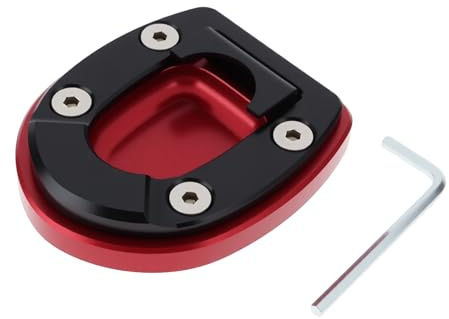 Be In Your Mind Motorrad-Kickstand-Erweiterungspad Seitenständer-Platte-Pad Kompatibel mit Vespa GTS GTV GT Beverly400s, Rot