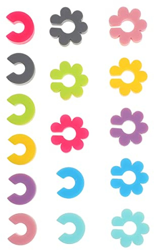 MAGICLULU 16pcs Silicone Wine Cup Markers Set for Drink Bottles and Wine Cups, Flower Shaped, Easy to Clean and Waterproof, for Daily Life and Event Use