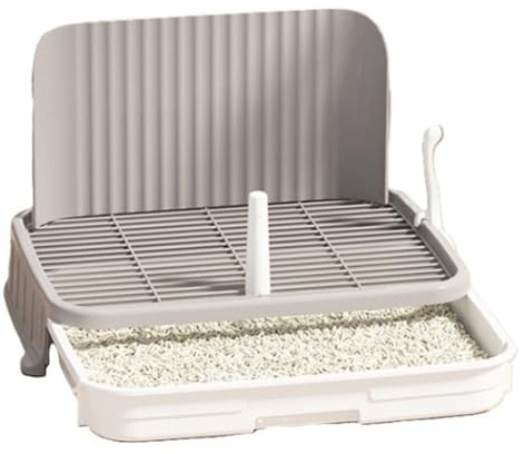 Bandeja de arena para perros con protección anti-salpicaduras - XXL - con rejilla extraíble y bandeja blanca - Limpieza rápida y sin fugas