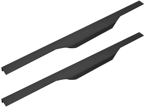 OUNONA Matte Black Cabinet Pull Handles Invisible Thumb-Press Door Pulls for Kitchen Bedroom Wardrobe Modern Closet and Hardware