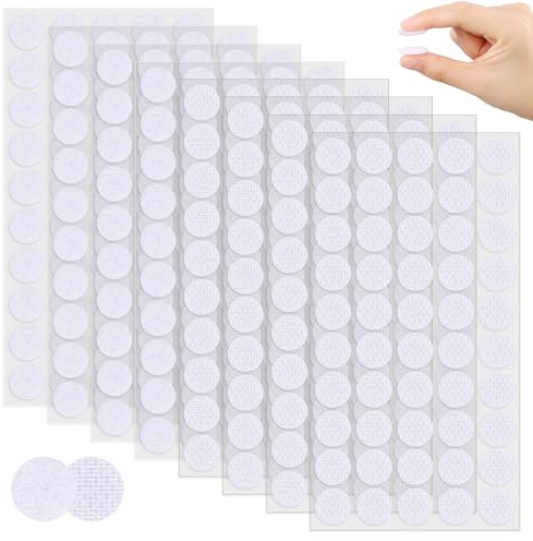 NUTKIT 400 st självhäftande kardborreband-prickar, 20 mm självhäftande klibbiga prickar dubbelsidig, nylon klibbig baksida myntstycken, dubbelsidiga klibbiga dynor för hantverk, gör-det-själv, hem