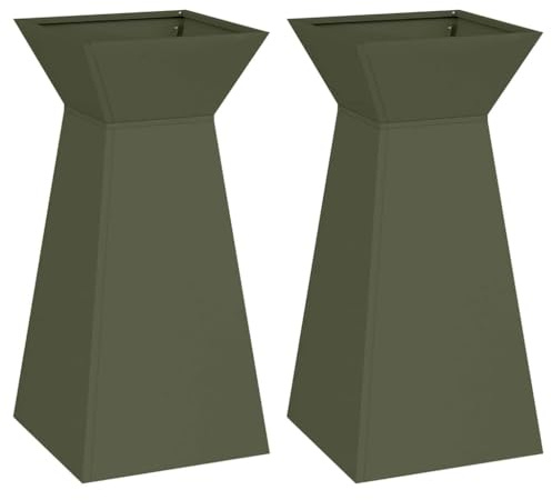Genérico Maceta Pilar 2 pcs Oliva 35 x 35 x 73 cm,Jardín,Jardinería,Maceteros y jardineras,873845