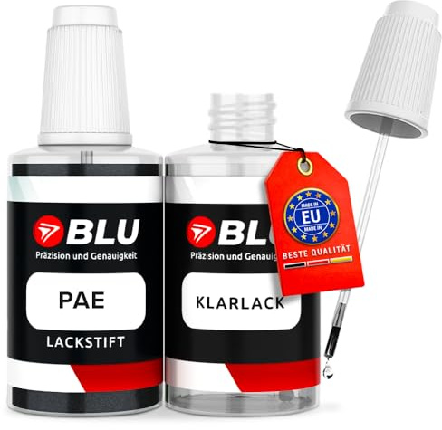 BLU Auto Lackstift PAE Schwarz Stone Black kompatibel für Hyundai | Auto Lack Set inkl. Klarlack | Reparatur Ausbesserungslack