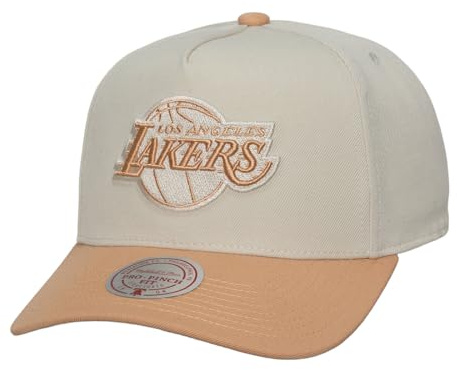 Mitchell & Ness NBA Chalk Dust Pro - Gorra con diseño de Los Angeles Lakers, color beige