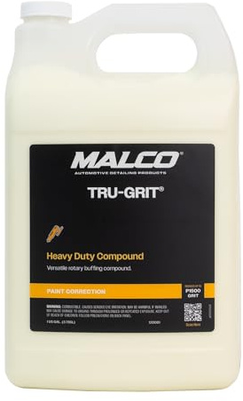 Malco Tru Grit - Heavy Duty Buffing and Polishing Compound for Cars/Automotive Paint Correction and Detailing/Removes 1000-1500 Grit Sand Scratches / 1 Gallon (120001)