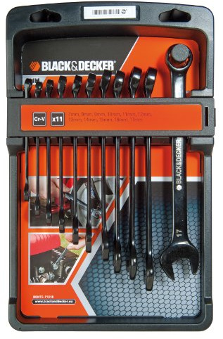 BLACK+DECKER BDHT0-71618 Juego de 11 llaves combinadas en cromo vanadio