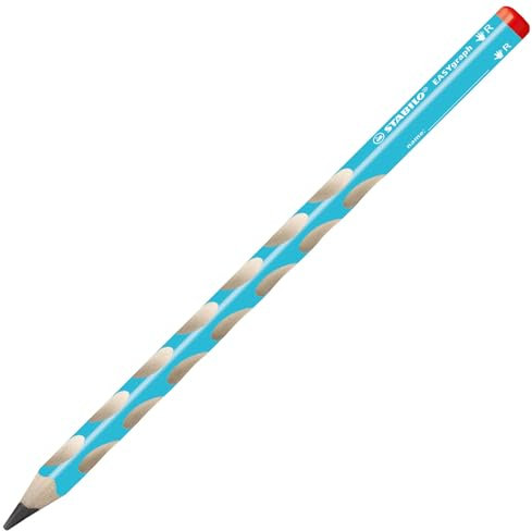 Ergonomischer Dreikant-Bleistift für Rechtshänder - STABILO EASYgraph in blau - Einzelstift - Härtegrad HB