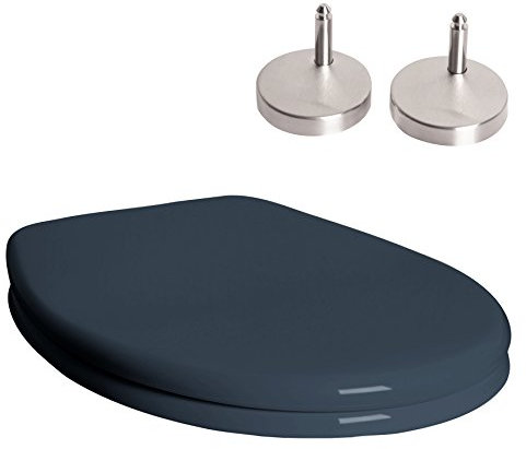 Jet-Line® WC Sitz | Toilettendeckel | Oval | Klodeckel | anthrazit | Deckel mit Softclose | ink. Edelstahlscharniere | Schnellverschluss | Justierbar | Absenkautomatik