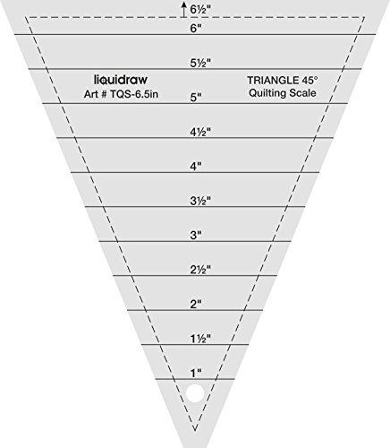 Liquidraw Triangle Quilting Ruler Acrylic Template - 45° / 6.5 | Made From Durable Clear Acrylic | Ideal for Sewing, Dressmaking or Arts & Crafts | Helpful in Cutting Triangles | Half Inch Markings