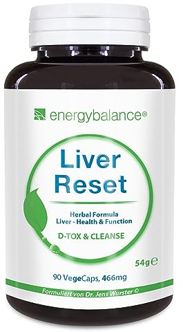 EnergyBalance Liver Reset - Kapseln Leber Komplex - Leber Regeneration - Vegan, ohne Zusätze - 90 VegeCaps à 466 mg