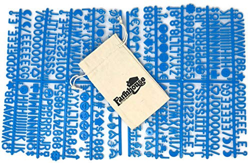 Light Blue Letter Set for Changeable Felt Letter Boards, 3/4 460 Characters (Includes Letters, Symbols / Emojis, Numbers, Punctuation) & Burlap Storage Bag (Light Blue)