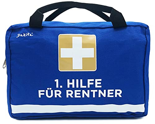 Dakita Erste-Hilfe-Tasche zum Renteneintritt – Originelles Geschenk für Kollegen & Seniorinnen zum Abschied – rot, 28 × 18 × 8 cm, ohne Inhalt