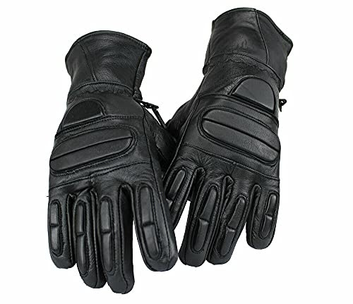 EURO STARSMotorradhandschuhe und Freizeit Handschuhe Lammleder Braun, Professionelle Handschuhe für Autofahren, Radfahren, Camping Outdoor (XS, Schwarz)