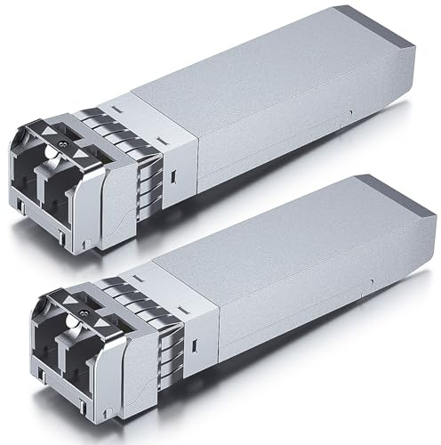 10Gtek [2 Stück HP J9150A/ J9150D Kompatibel SFP+ SR Multimode Transceiver, 10GBase-SR SFP+ Fibre Module, Dual LC Connector, 850 nm, 300m
