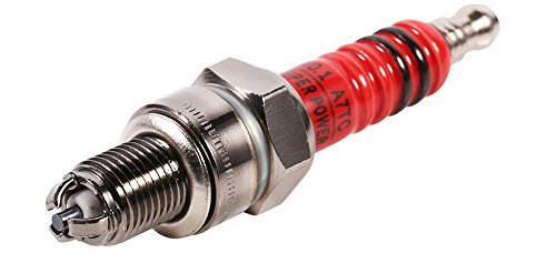 Dreipolige Zündkerze 10 mm Für GY6 Roller Antriebe | Edelstahl und Keramik, 7,1 cm Länge, Für ATV Quads, Fahrzeuge, Silber Orange Ausführung
