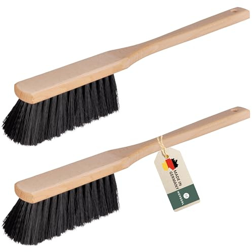 Handfeger Langer Stiel 2er Set, Made in Germany, Handfeger lang, Handbesen mit langem Stiel, Langstiel Handkehrer