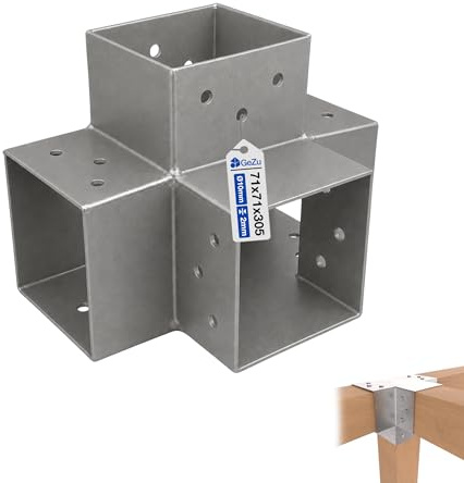 GeZu Impex Connecteur de Poteau X 71 x 71 x 305 mm