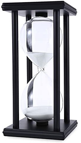30/60 Minutes Sablier Sablier École de Cuisine Sablier en Bois Sablier Sablier Horloge Thé Minuteurs Décoration de La Maison Cadeau,Noir Blanc,30mins