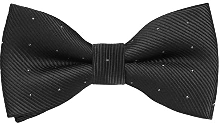 Alizeal Nœud papillon pré-noué pour garçon Uni Réglable Fête Anniversaire Enfant, 070-Noir à pois, taille unique