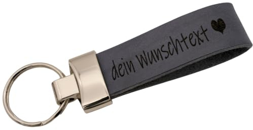 AnnaMatoni Schlüsselanhänger hochwertiges echt Leder mit Wunschgravur, individuelle Gravur-Leder Schlüsselanhänger personalisiert - Geschenk für Männer Frauen - 100% Handmade in Germany