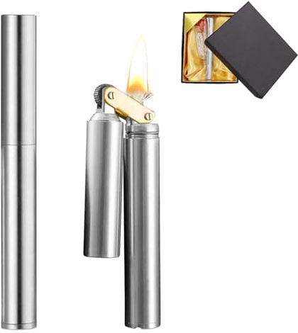 Idota Briquet Vintage Mini Portable Briquet en en Acier Inoxydable, Lighter Cadeaux pour Hommes avec Boîte Cadeau