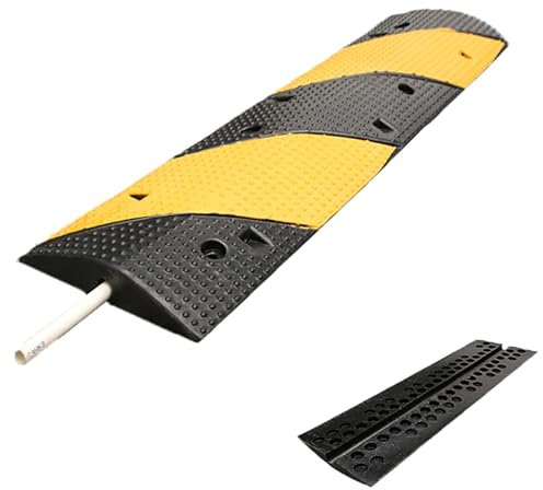 Yqyc 10T Pasacables de Suelo para Proteger Las Cables Protector de Cables Protector, Protector de Cables para Suelo Exterior, Antideslizante, Resistente a la Intemperie