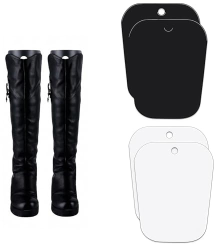 Upstore 4 Pcs Boot Shapers Form Inserts, 14 Inch Reusable Tall Boot Support Stands, Anti Wrinkle Boot Keepers for Women and Men, Black and White