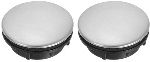 sourcing map 2 Pcs Kitchen Sink Hole Cover, 1.42 Inch Faucet Hole Cover Stainless Steel/Plastic Tap Hole Plate Stopper for Top Holes Kitchen Bathroom Sink Accessories, Silver/Black