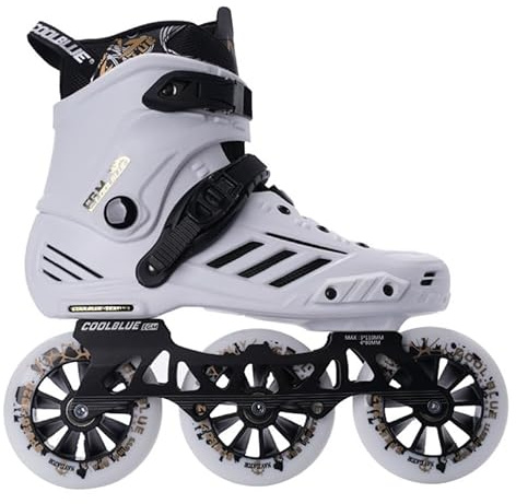 Rollschuhe Für Herren Und Damen, 3 Räder 110mm Inlineskates Für Erwachsene Professionelle Inline Skates Unisex, Speed-Renn-Skates, Herausnehmbarem Futter Für Fitness Und Outdoor-Skating(43,White)