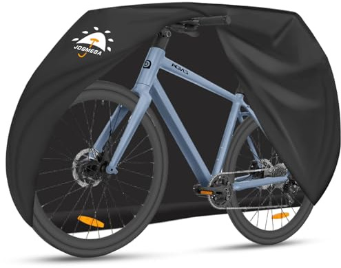 JosMega Bike Cover | 800D Heavy Duty Oxford | Double Needle Stitching | PU Waterproof | Back Seam Tape | Outdoor Windproof | Adjustable Webbing Buckle | Bottom Elastic Band | (Black, S - 1 Bike)