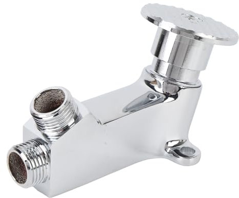 Brass Foot Pedal Valve for Faucet, Water Valve Touchless Pedal Valve for Basin Water Tap Bathroom Basin Faucet, Round