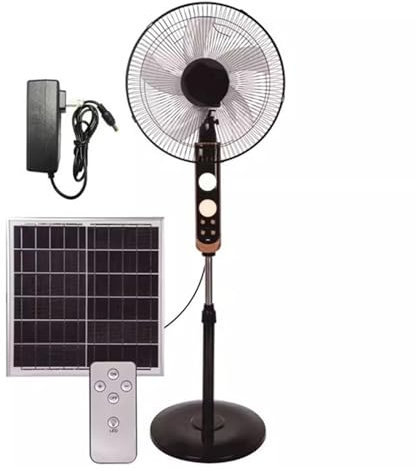 MZQMK Ventilador De Pie, Ventilador De Pie Solar, Ventilador De Pie Silencioso, para Hogar Oficina Dormitorio Campamento(Black)